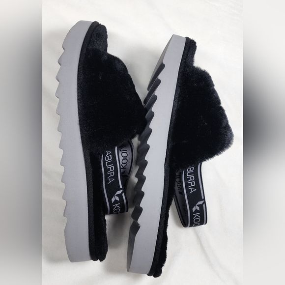 Koolaburra By Ugg Backstrap Fuzzy Sandals Black Size 11 - Picture 5 of 8